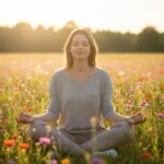 Mujer meditando para manejar la ansiedad y encontrar la calma