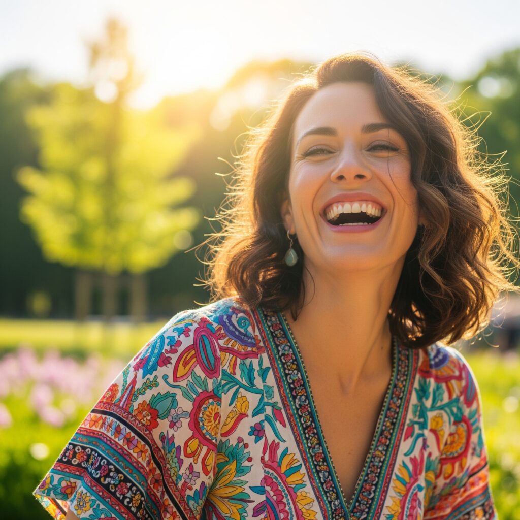 mujer feliz que ha superado la depresion gracias a ir a terapia psicologica